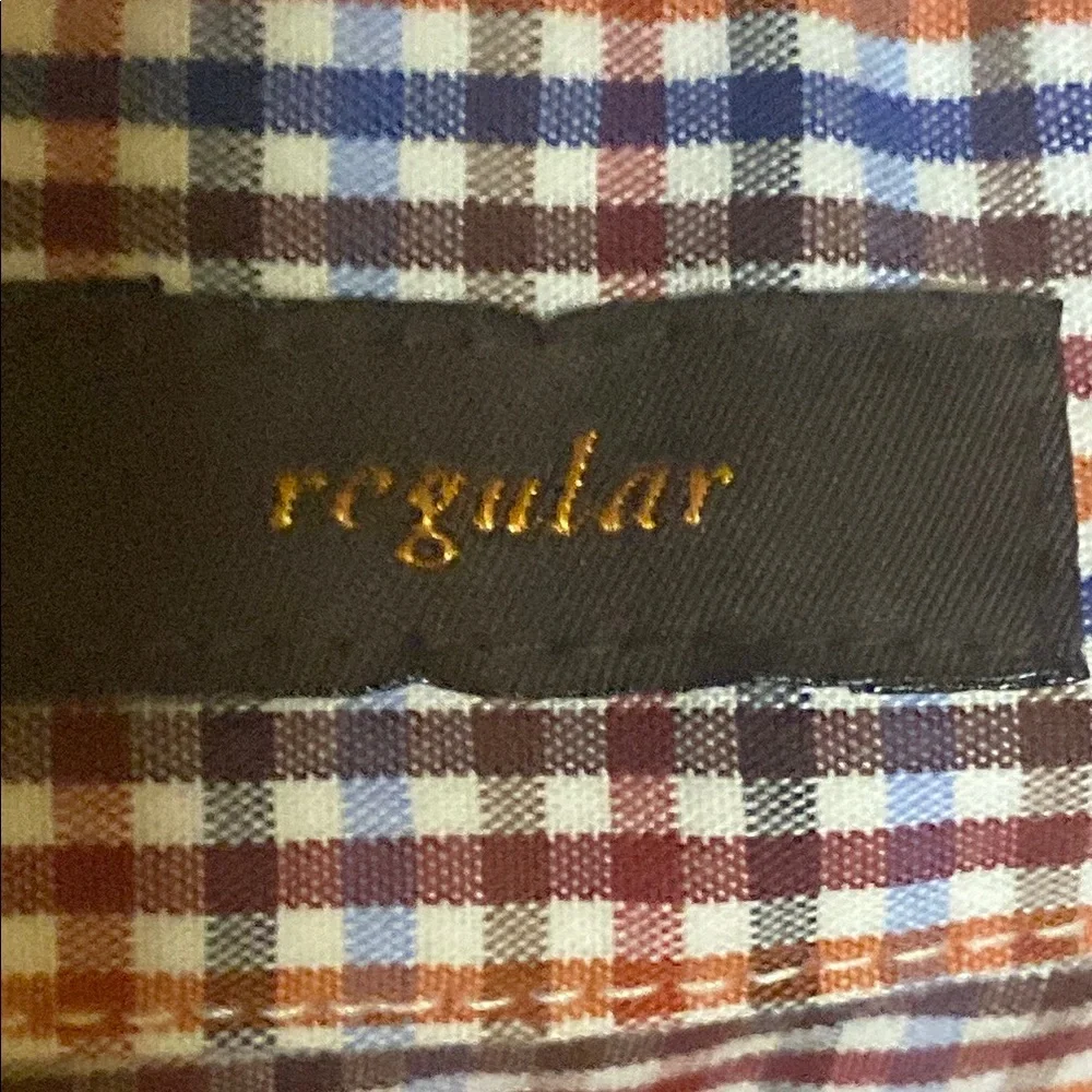 Fairlane & Sons Wrinkle Free Men's button up Checkered Shirt XL Red and Blue